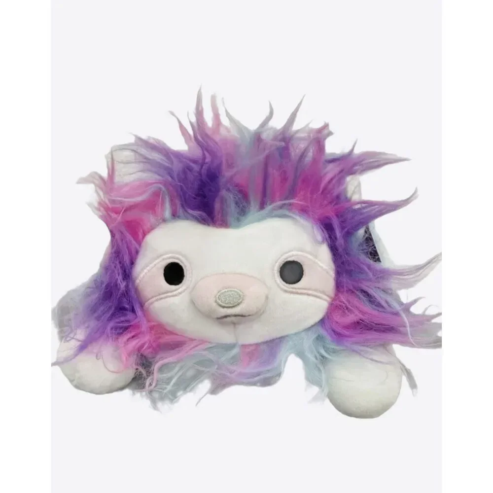 Squishmallow Laying Hug Mees Rayen Pink Sloth Rainbow Hair